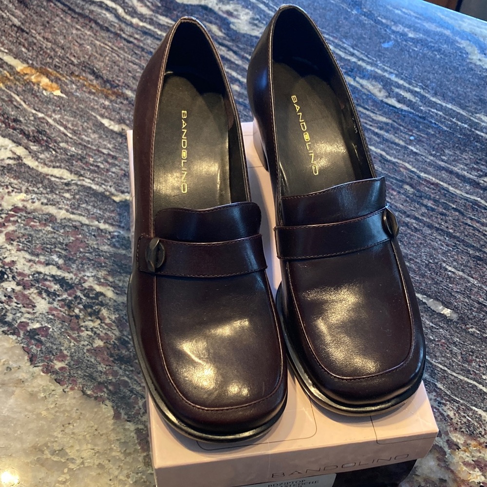 Bandolino Women's Leather Dark Brown Roasted Chestnut  Loafers